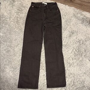 Abercrombie & Fitch Women's Straight Leg Black Jeans Curve Love